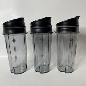 3 Ninja OEM cups with sip and go flip top lids